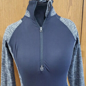 Lululemon half zip workout jacket pullover black grey